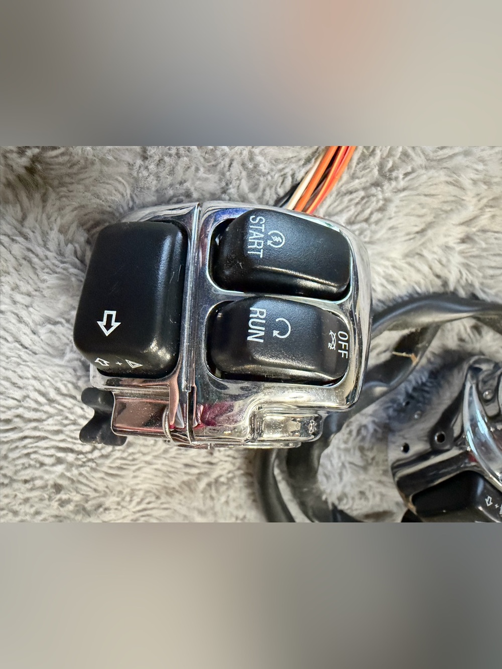 Harley Davidson chrome motorcycle handlebar control switches